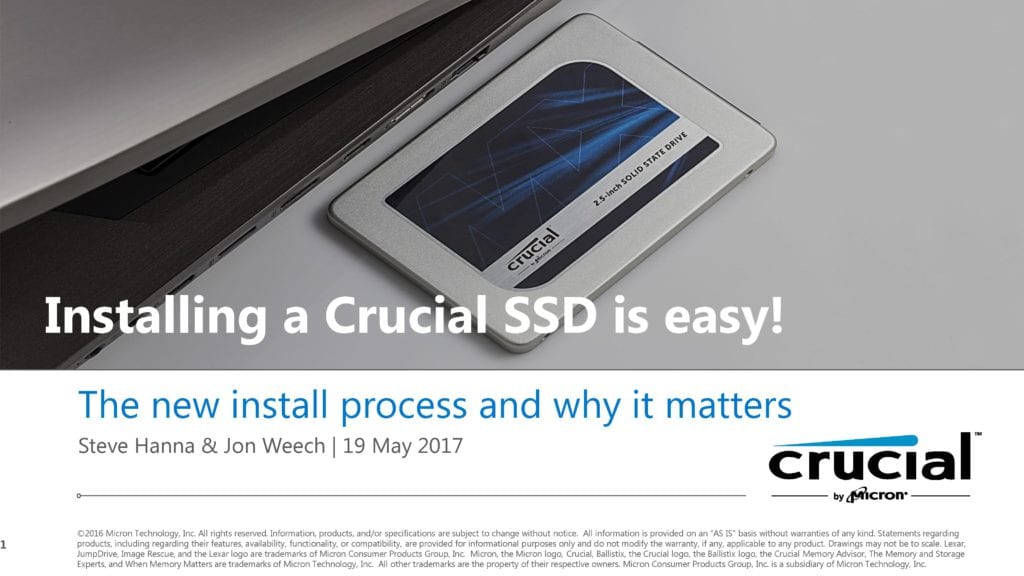 maximizar Caprichoso Supresión Installing your Crucial SSD has never been this easy - Syntech