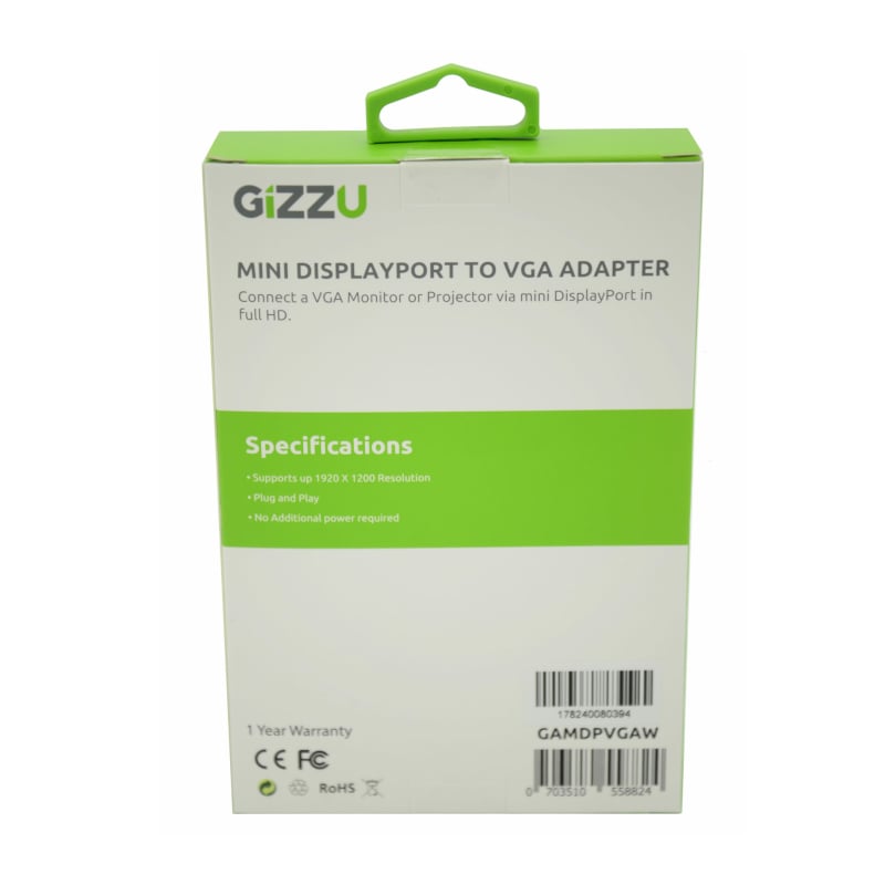 GIZZU Mini DisplayPort to VGA Adapter
