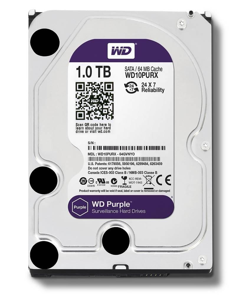 WD Purple 1TB 64MB 3.5" SATA HDD