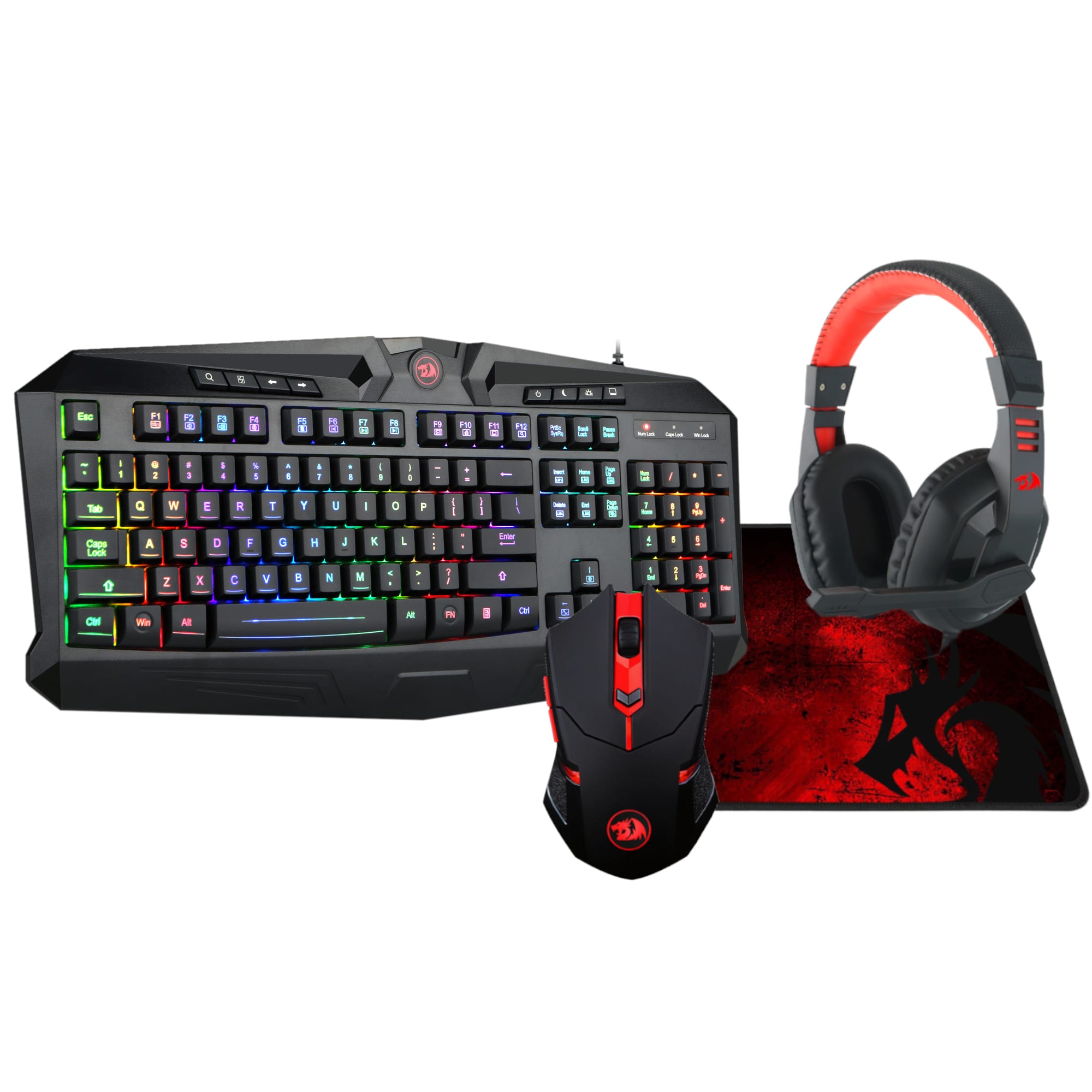 Redragon 4IN1 Mechanical Gaming Combo Mouse|Mouse Pad|Headset