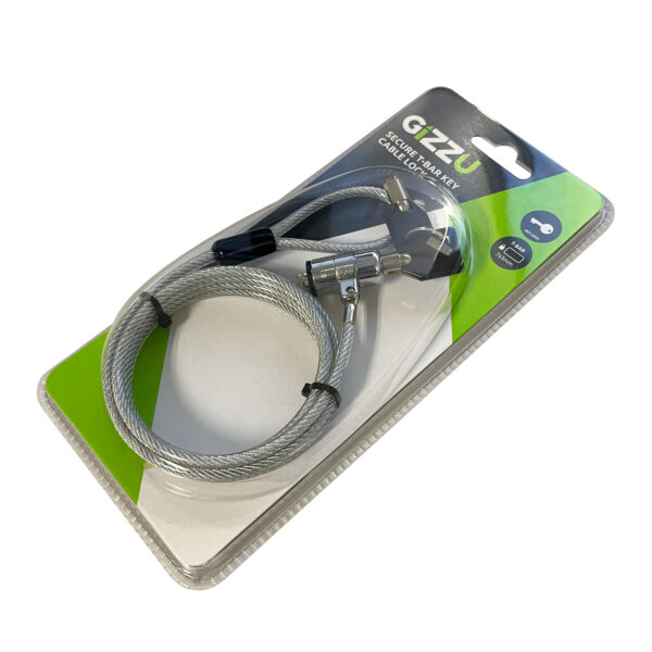 GIZZU 1.8m T-Bar Laptop Cable Lock Master Key Compatible - Syntech