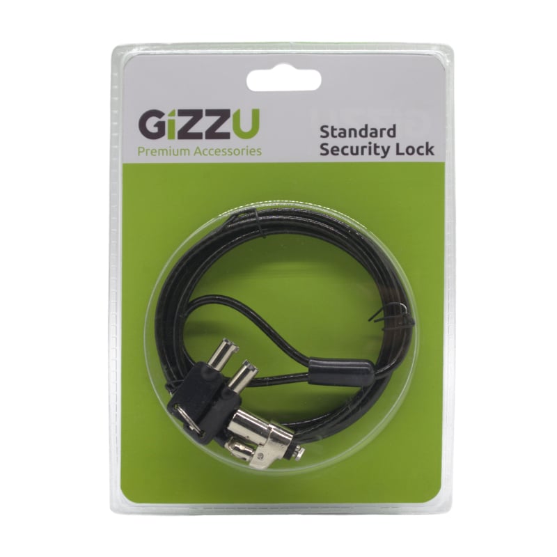 GIZZU 1.8m Noble Wedge Laptop Cable Lock Master Key Compatible (Dell 3.2mm x 4.5mm)