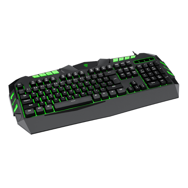 T-Dagger Torpedo 3 Colour Lighting|150cm Cable|19 Non-Conflict Key|Phone Holder|Membrane Gaming Keyboard - Black