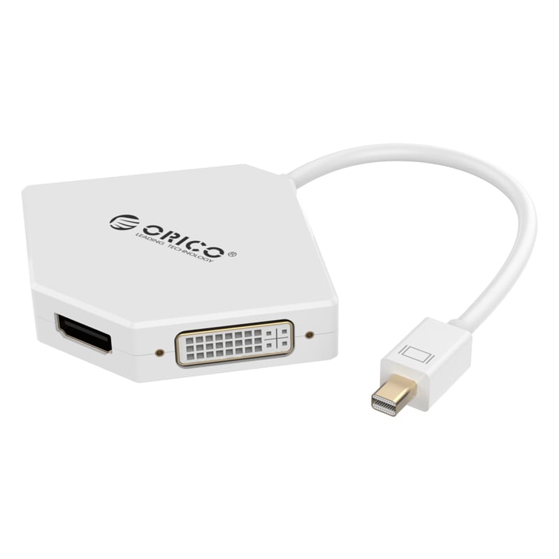 Orico Mini Display Port to HDMI 4K|DVI|VGA Adapter - White