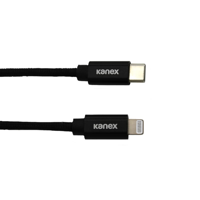 Kanex USB-C to Lightning 1.2m Durabraid Cable Black