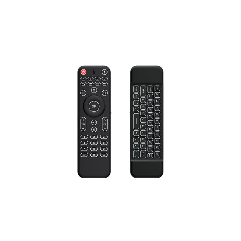 Rii 2in1 Dual-Sided QWERTY|AirMouse Wireless Remote - Black