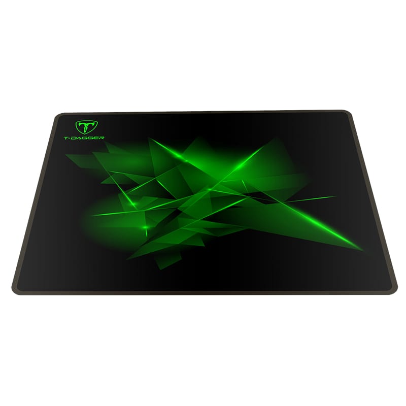 T-Dagger Geometry Medium Size 360mm x 300mm x 3mm|Speed Design|Printed Gaming Mouse Pad Black and Green