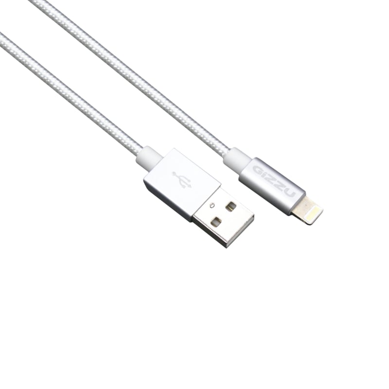 GIZZU Lightning 2m Braided Cable White