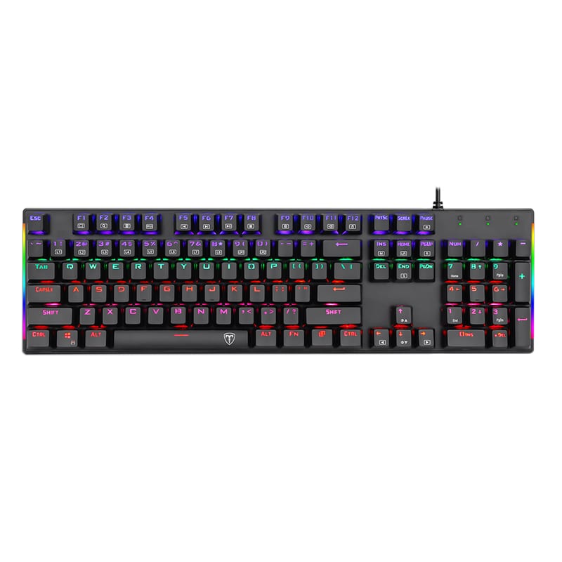 T-DAGGER Naxos Rainbow Colour Lighting|150cm Cable|Mechanical Gaming Keyboard - Black