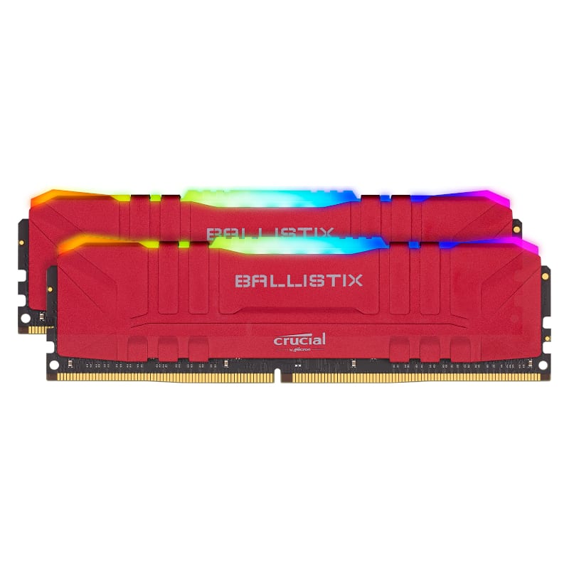 Crucial Ballistix RGB 16GB Kit (2x8GB) 3200MHz DDR4 Desktop Gaming Memory - Red