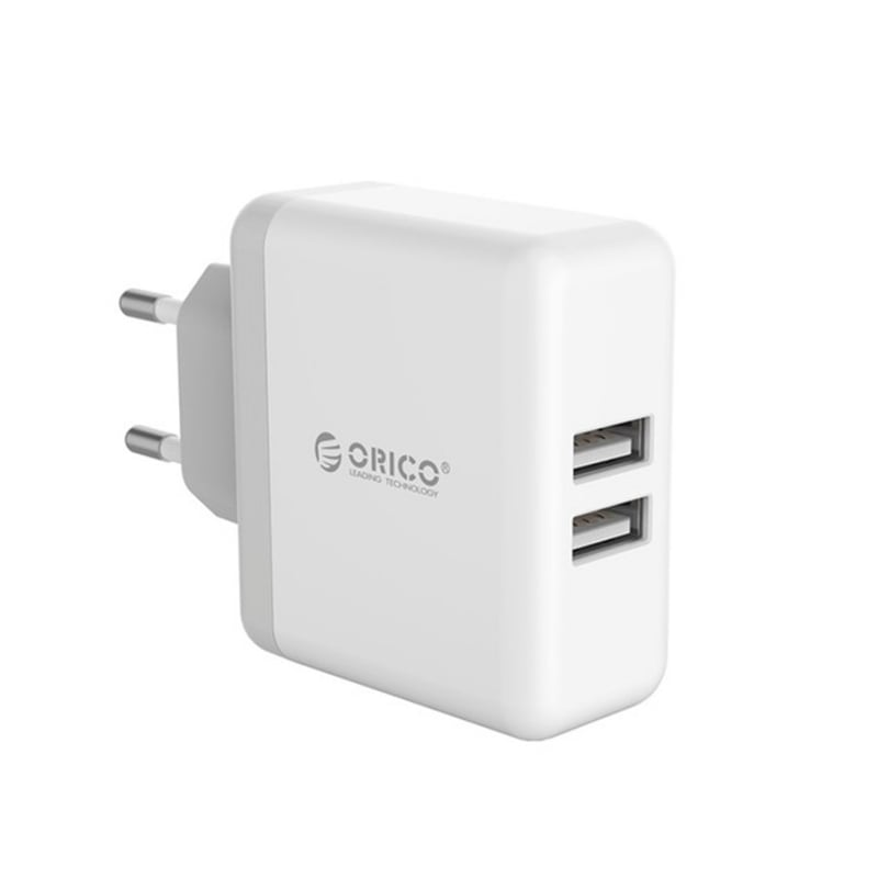 Orico 2 Port 5V 2.4A Each Port Wall Charger - White