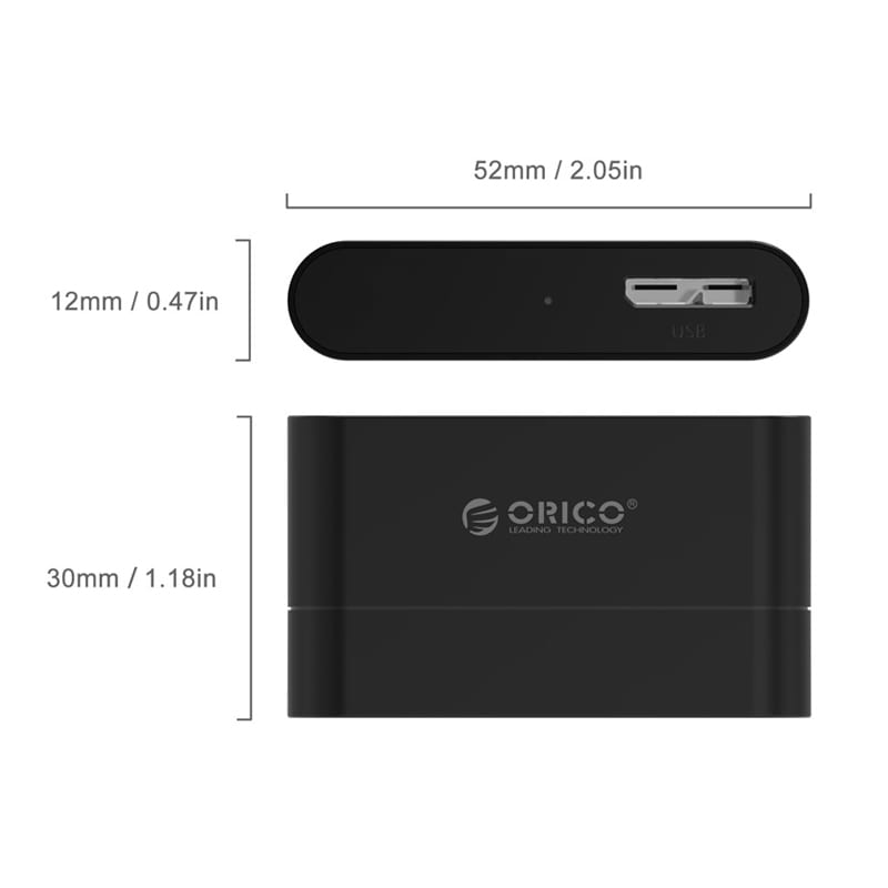 Orico USB3.0 SATA 2.5" HDD|SDD 1-Way Adapter - Black