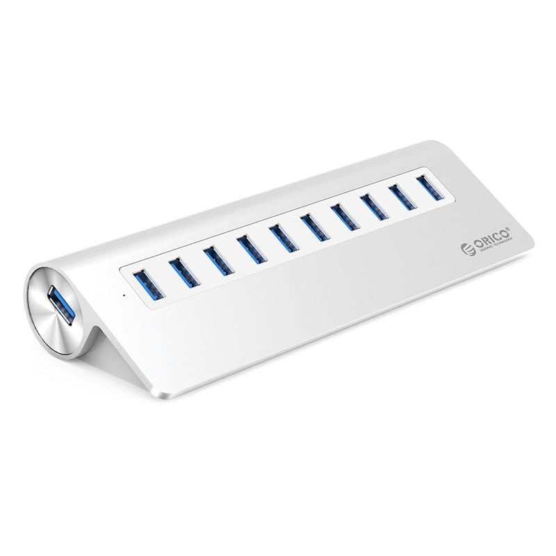 Orico 10 Port USB3.0 Hub Aluminium - Silver