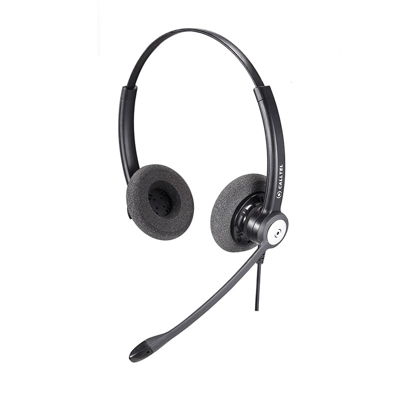 Calltel HW333N DH Stereo-Ear Noise-Cancelling Headset - Quick Disconnect Connector