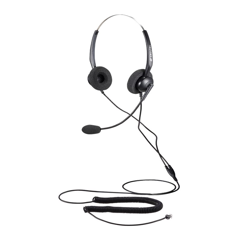 Calltel T800 Stereo-Ear Noise-Cancelling Headset - RJ9 Reverse