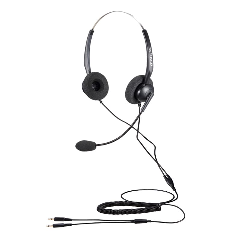 Calltel T800 StereoEar Headset NoiseCancelling Mic Dual 3.5mm Jacks Showspace