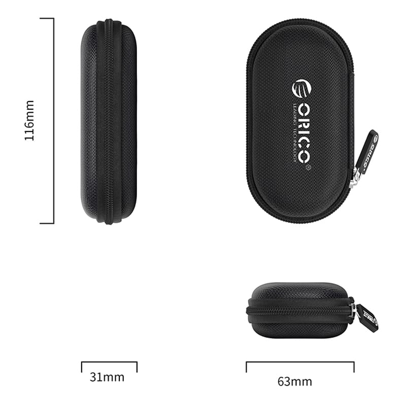 Orico Capsule Headphone Cable Case - Black