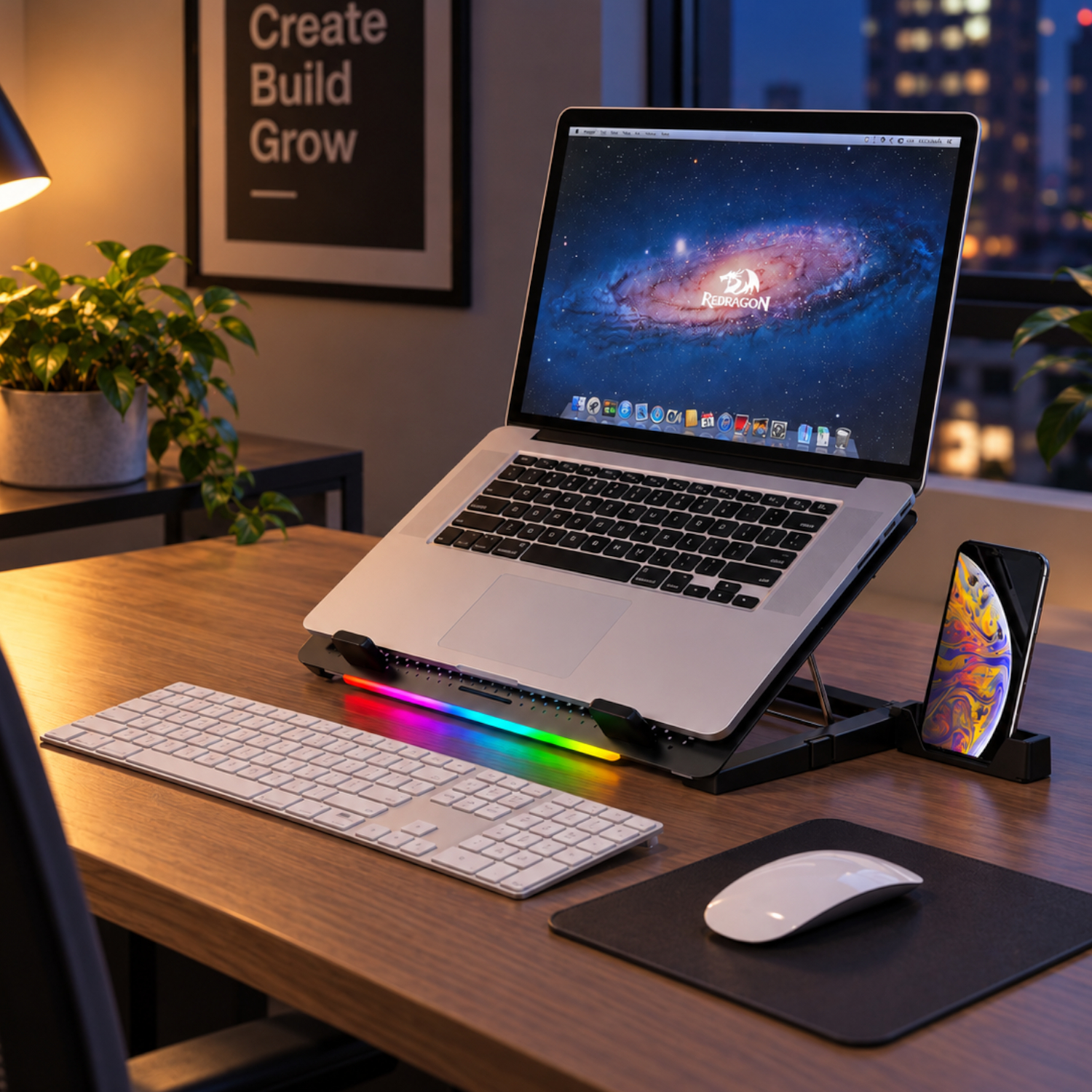 REDRAGON Dual USB 5 Fan RGB Gaming Notebook Stand 6