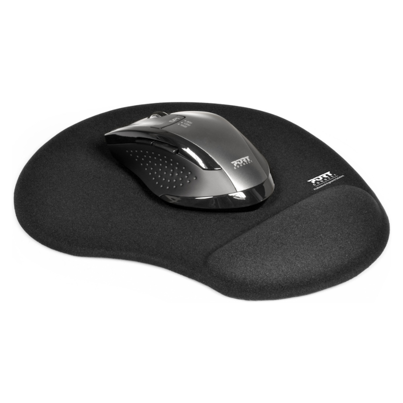 Port Ergonomic Gel Mouse Pad Black Syntech