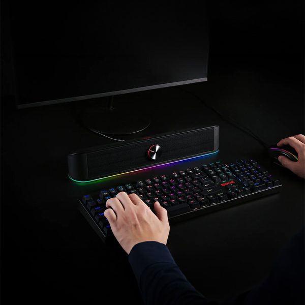 REDRAGON 2.0 Sound Bar ADIEMUS 2 x 3W RGB USB|Aux PC Gaming