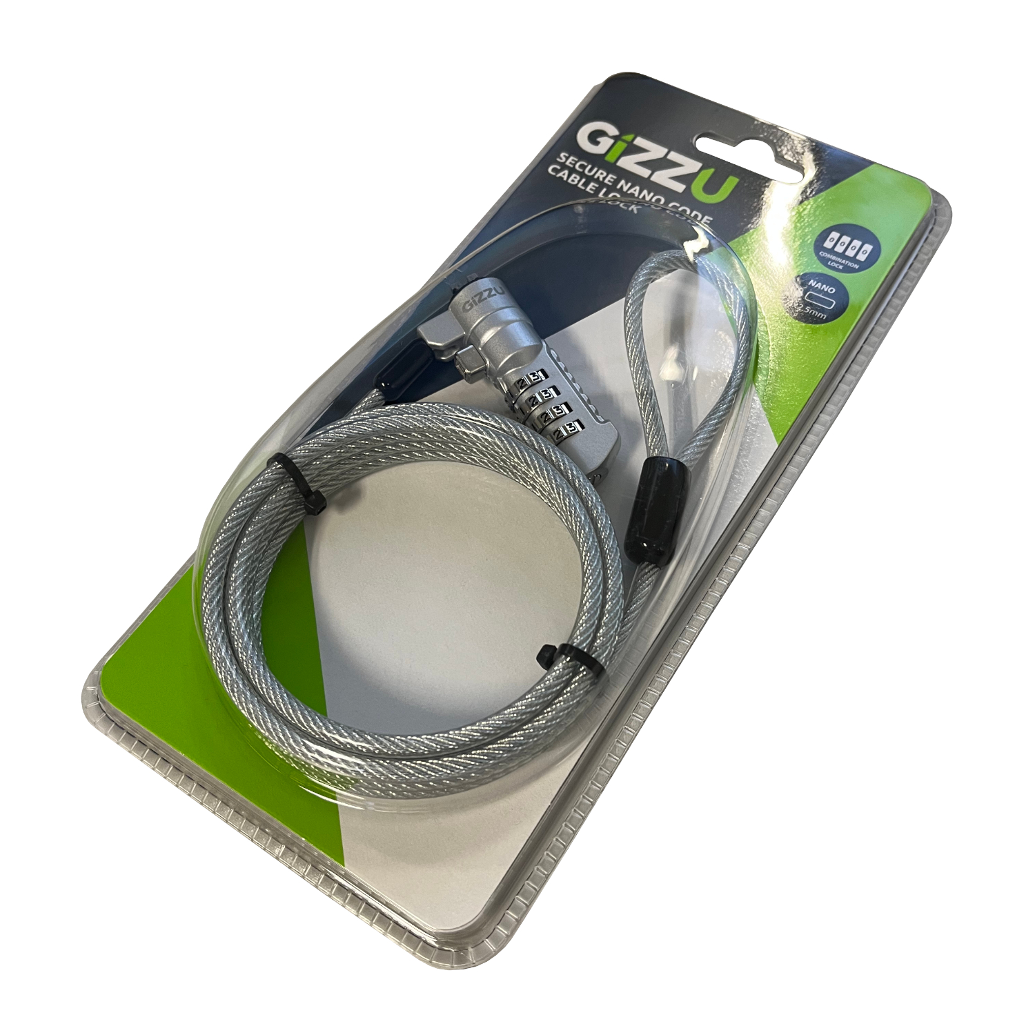 GIZZU 1.8m Nano Combination Lock Security Cable - Syntech