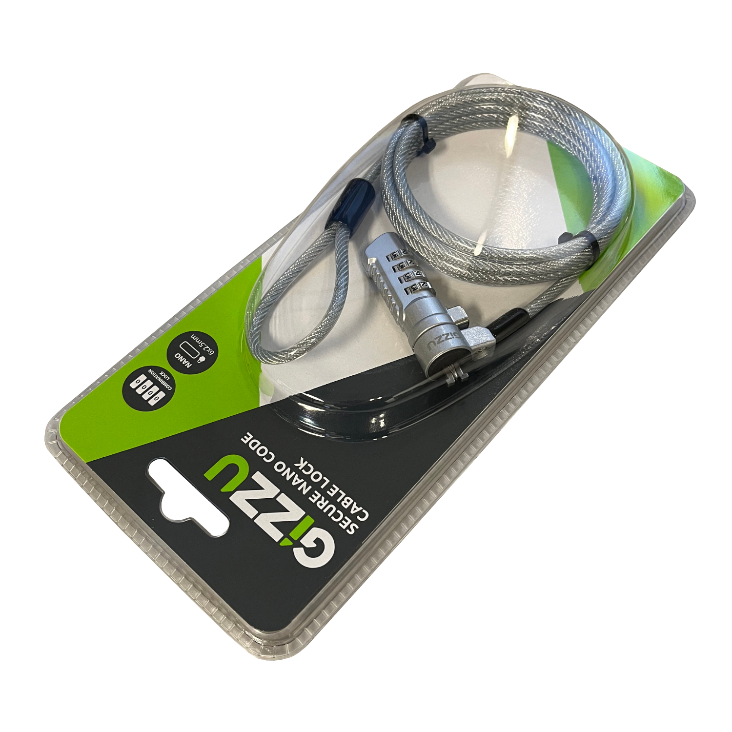 GIZZU 1.8m Nano Combination Lock Security Cable - Syntech