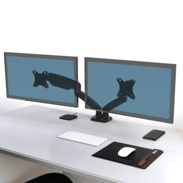 PREDUCTS Monitor Arm × 2 PORT Monitor Arm VESA Dual Screen - Black - Syntech