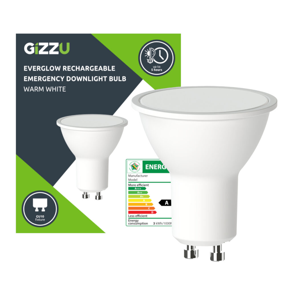 Gizzu Everglow Rechargeable Warm White Emergency Downlight Bulb - Image 1