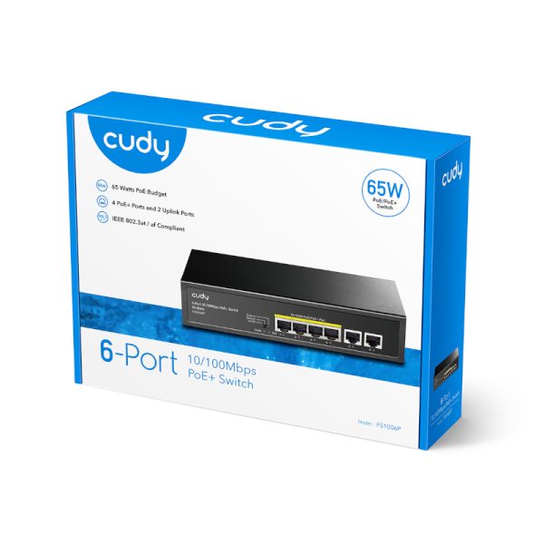 ルーバー Cudy 6-Port Ethernet Unmanaged Switch - 4 Ports POE - Syntech