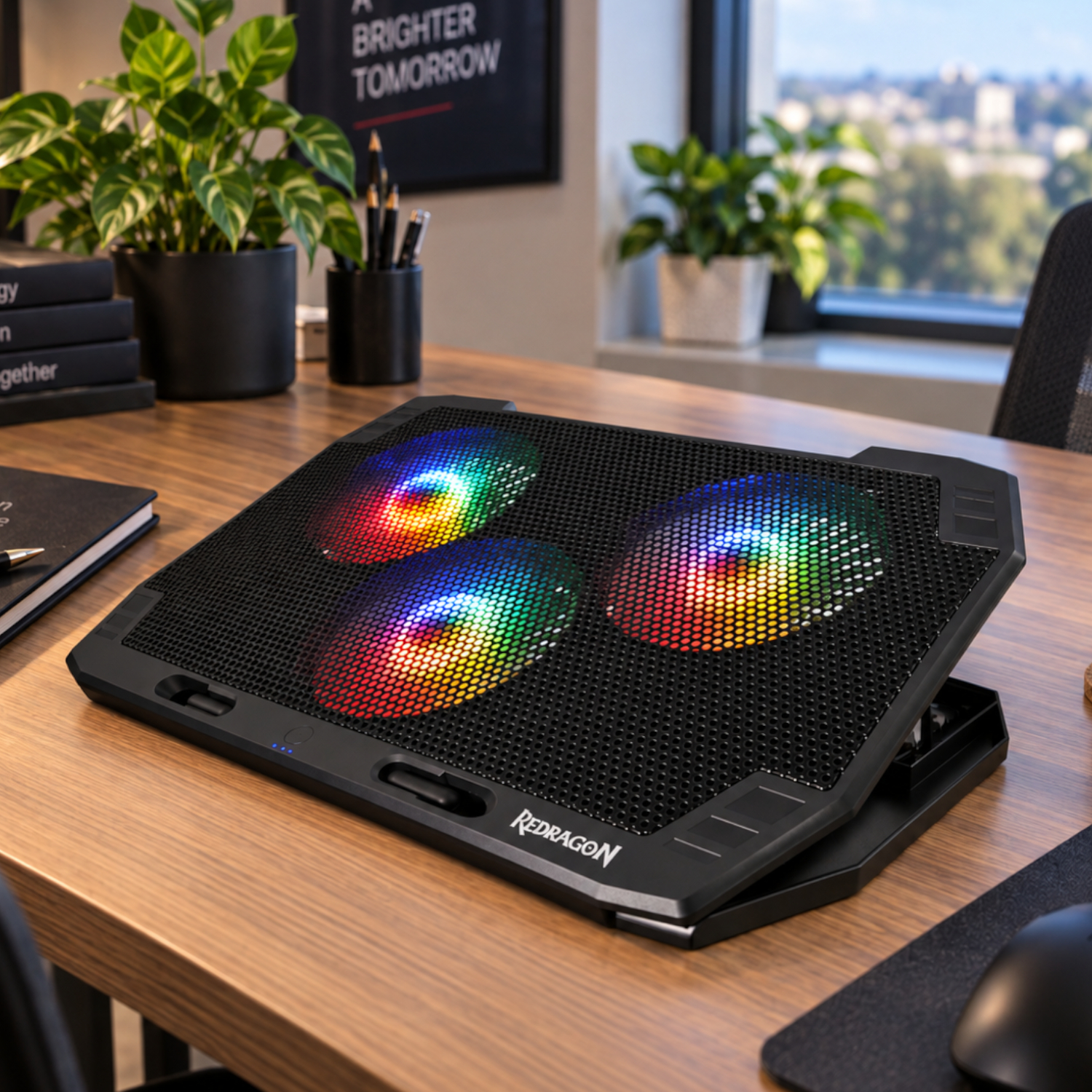 REDRAGON Dual USB 3 Fan RGB Gaming Notebook Stand 5
