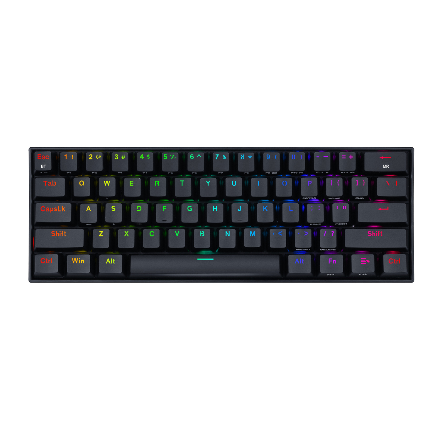 REDRAGON DRACONIC PRO Mechanical 61 Key|Bluetooth 5.0|RGB 9 Colour Modes|Rechargable Battery|Type-C Charging Cable Gaming Keyboard - Black 2
