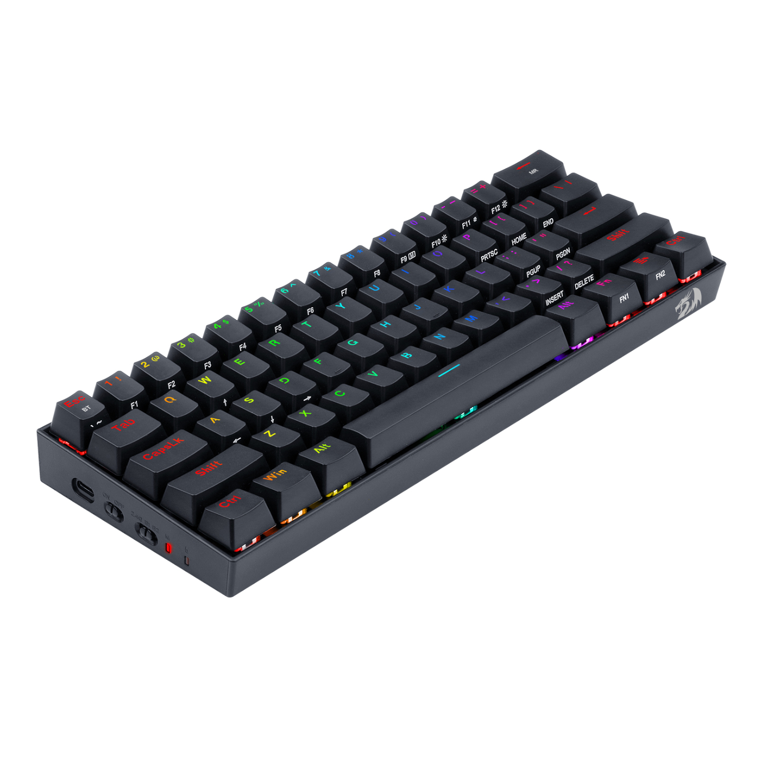 REDRAGON DRACONIC PRO Mechanical 61 Key|Bluetooth 5.0|RGB 9 Colour Modes|Rechargable Battery|Type-C Charging Cable Gaming Keyboard - Black 5