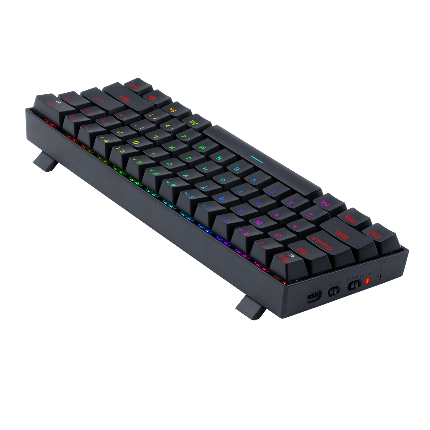 REDRAGON DRACONIC PRO Mechanical 61 Key|Bluetooth 5.0|RGB 9 Colour Modes|Rechargable Battery|Type-C Charging Cable Gaming Keyboard - Black 6