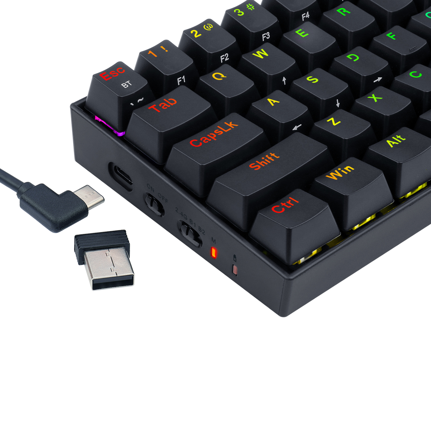 REDRAGON DRACONIC PRO Mechanical 61 Key|Bluetooth 5.0|RGB 9 Colour Modes|Rechargable Battery|Type-C Charging Cable Gaming Keyboard - Black 7