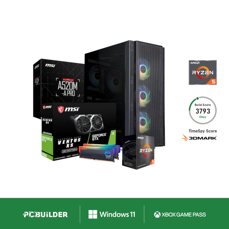 PCBuilder AMD Ryzen 5 5500 SCOUT Windows 11 Gaming PC - Syntech