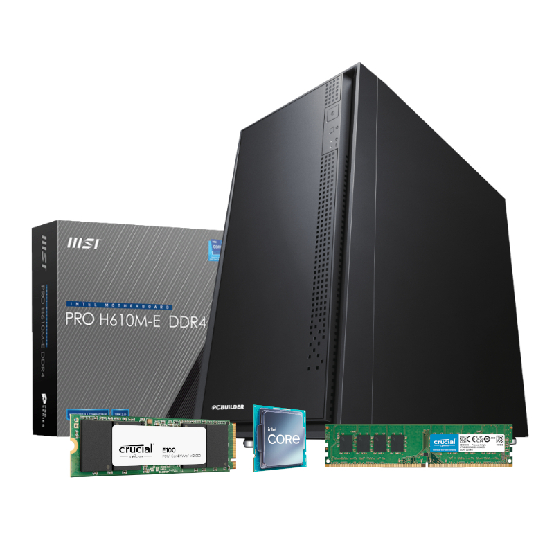 PCBuilder Intel i3-12100 HOME MASTER Windows 11 Desktop PC