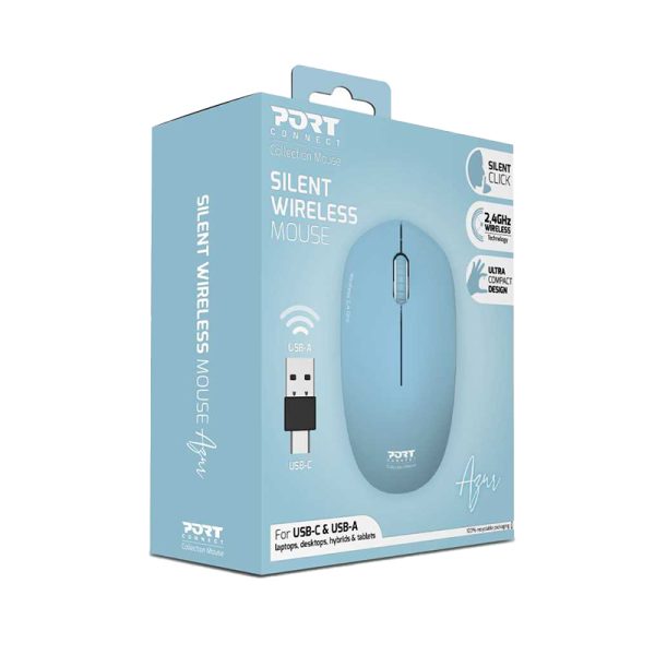 Port Connect MOUSE COLLECTION II WIRELESS Azur - Syntech