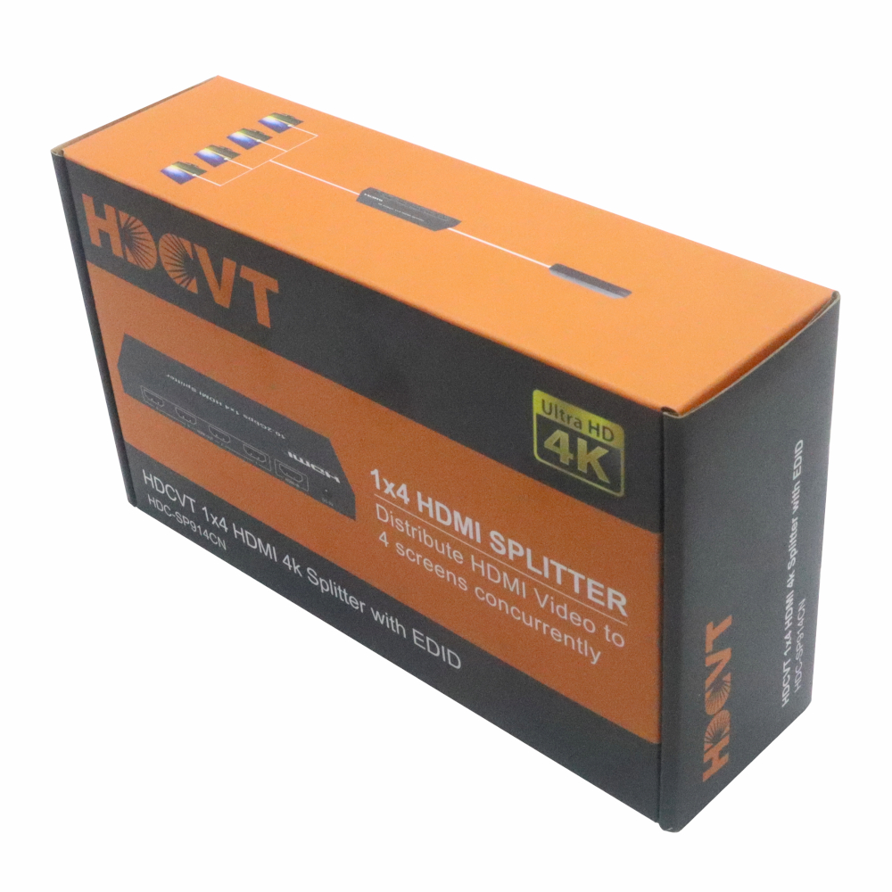 HDCVT 1x4 HDMI 1.4 Splitter 4K with EDID Management - Syntech