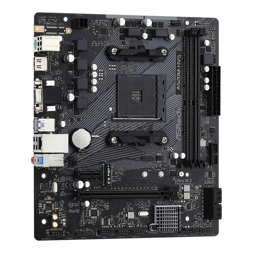 ASRock A520M-HVS AMD AM4 M-ATX Motherboard - Syntech