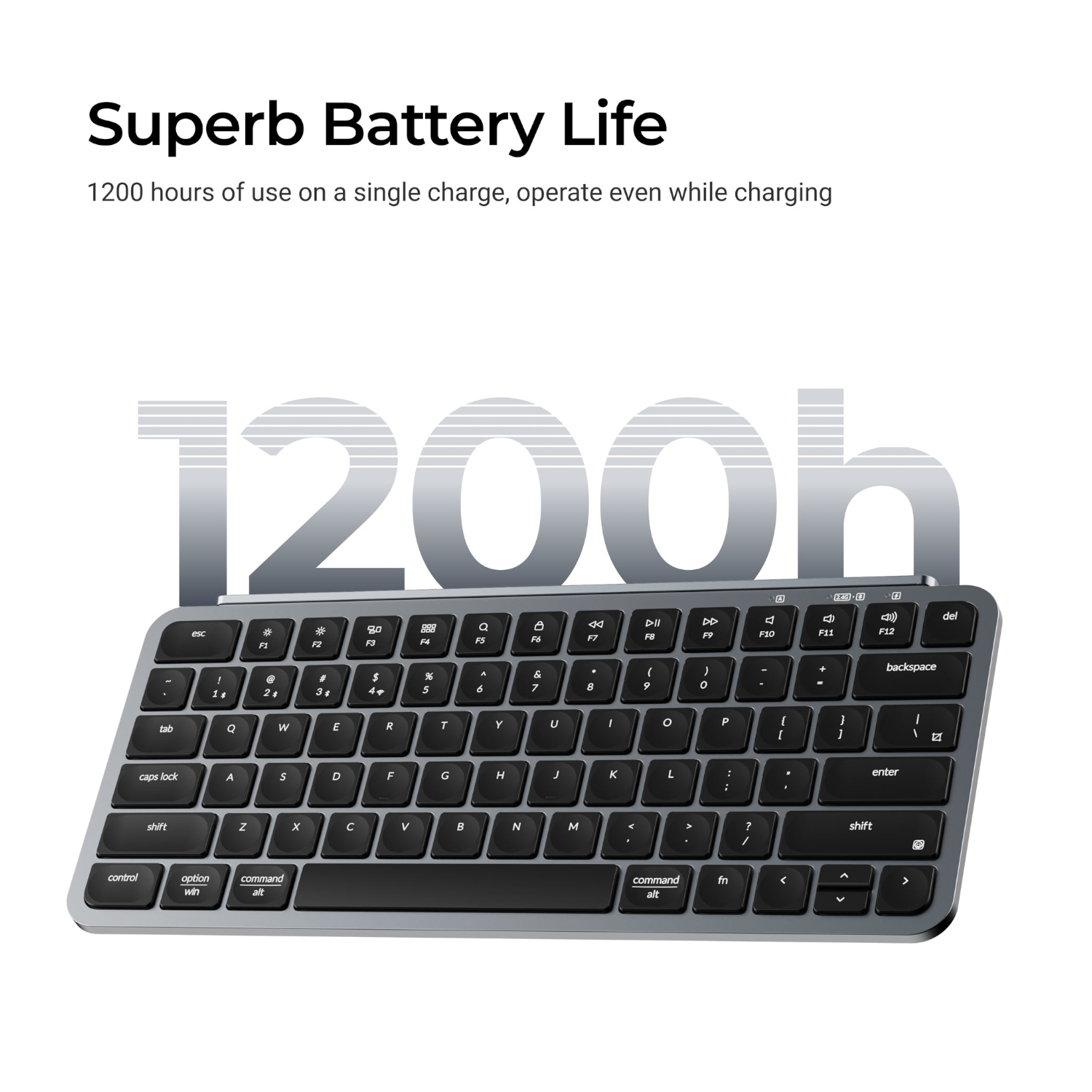 Keychron B1 Pro Ultra-Slim 75% Wireless Keyboard - Space Grey 5