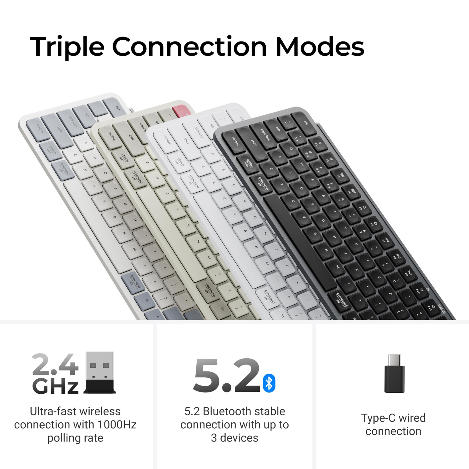 Keychron B1 Pro Ultra-Slim 75% Wireless Keyboard - Space Grey 10