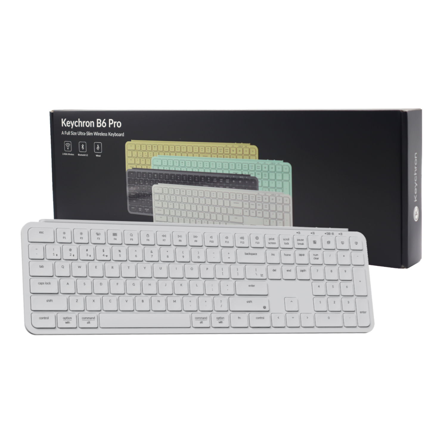 Keychron B6 Pro Ultra-Slim 100% Wireless Keyboard – Ivory White 8