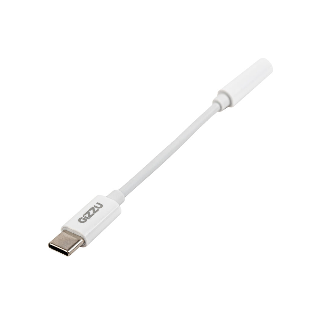 Gizzu USB Type-C to 3.5mm AUX Audio Adapter - White - Image 5