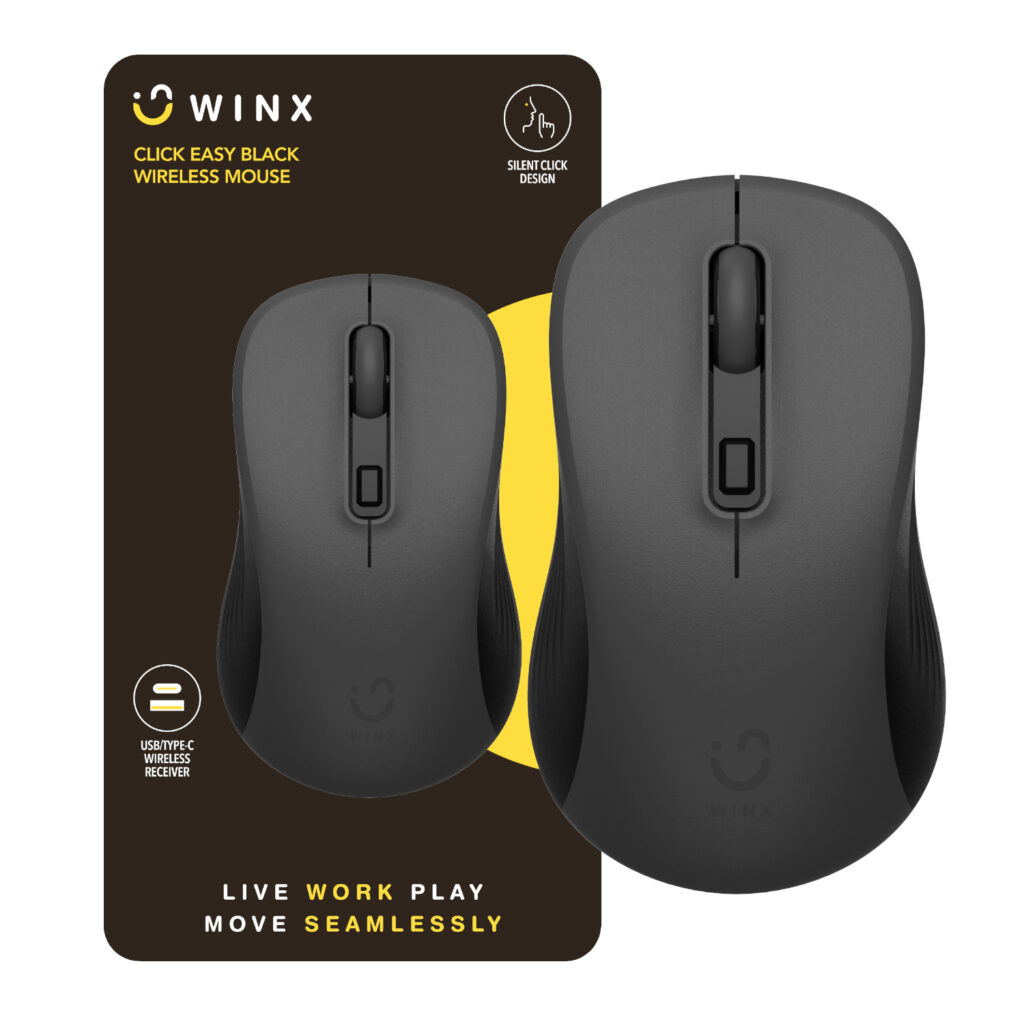 WINX CLICK Easy 1600DPI 2.4GHz Wireless Mouse - Black - Image 1