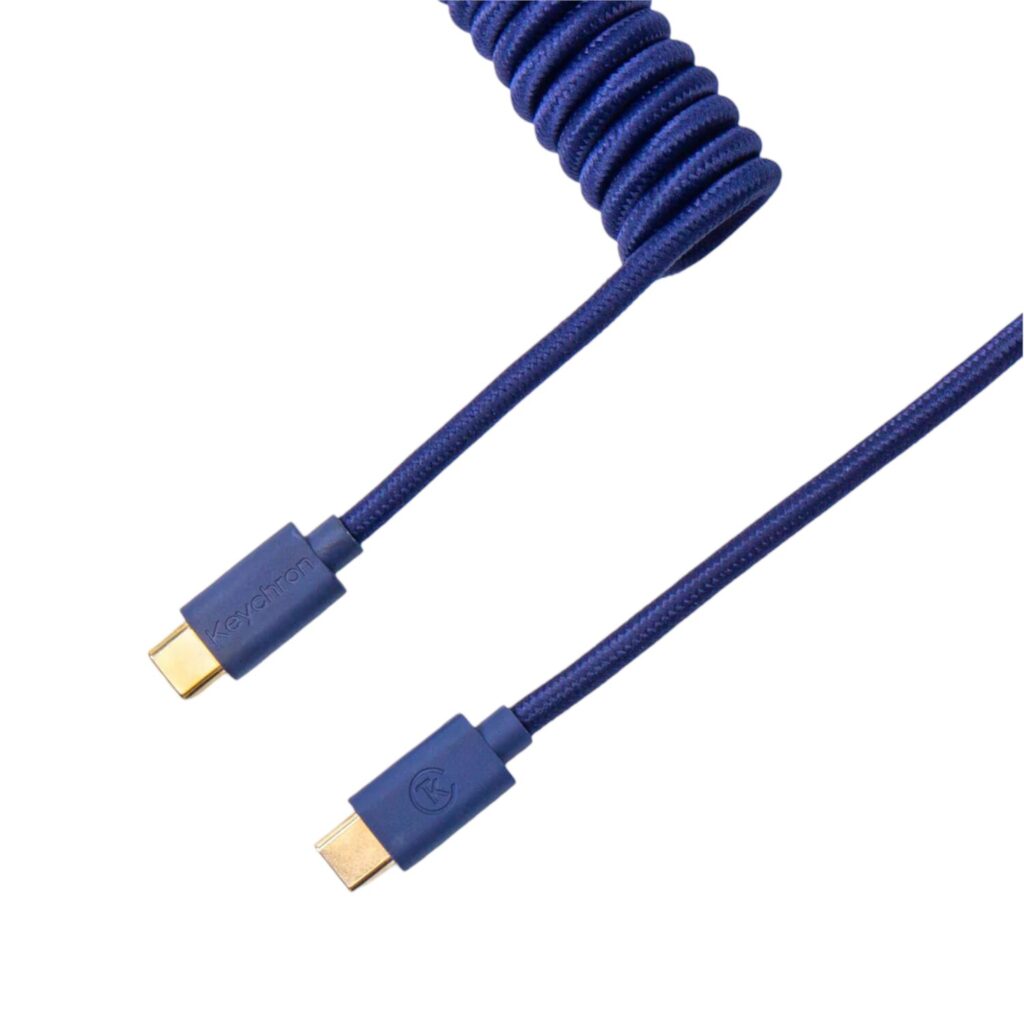Keychron Coiled Aviator Blue Cable - Image 1
