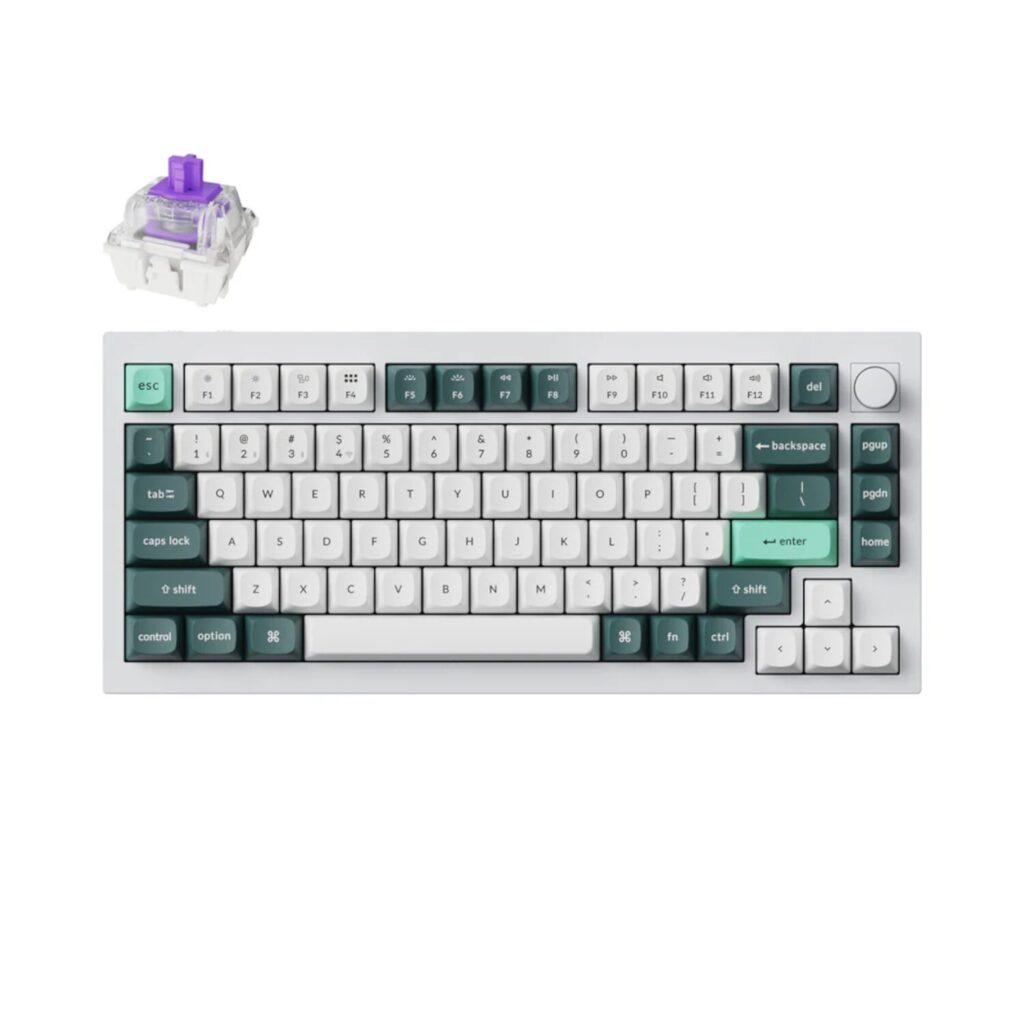 Keychron Q1H-P1 QMK Wireless Custom Keyboard - White - Image 1