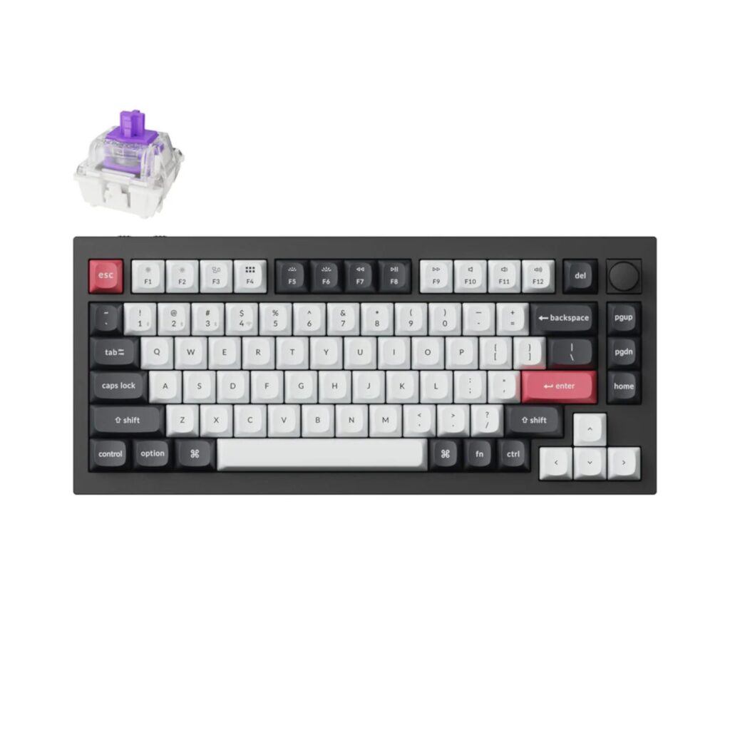 Keychron Q1H-M1 QMK Wireless Custom Keyboard - Black - Image 1
