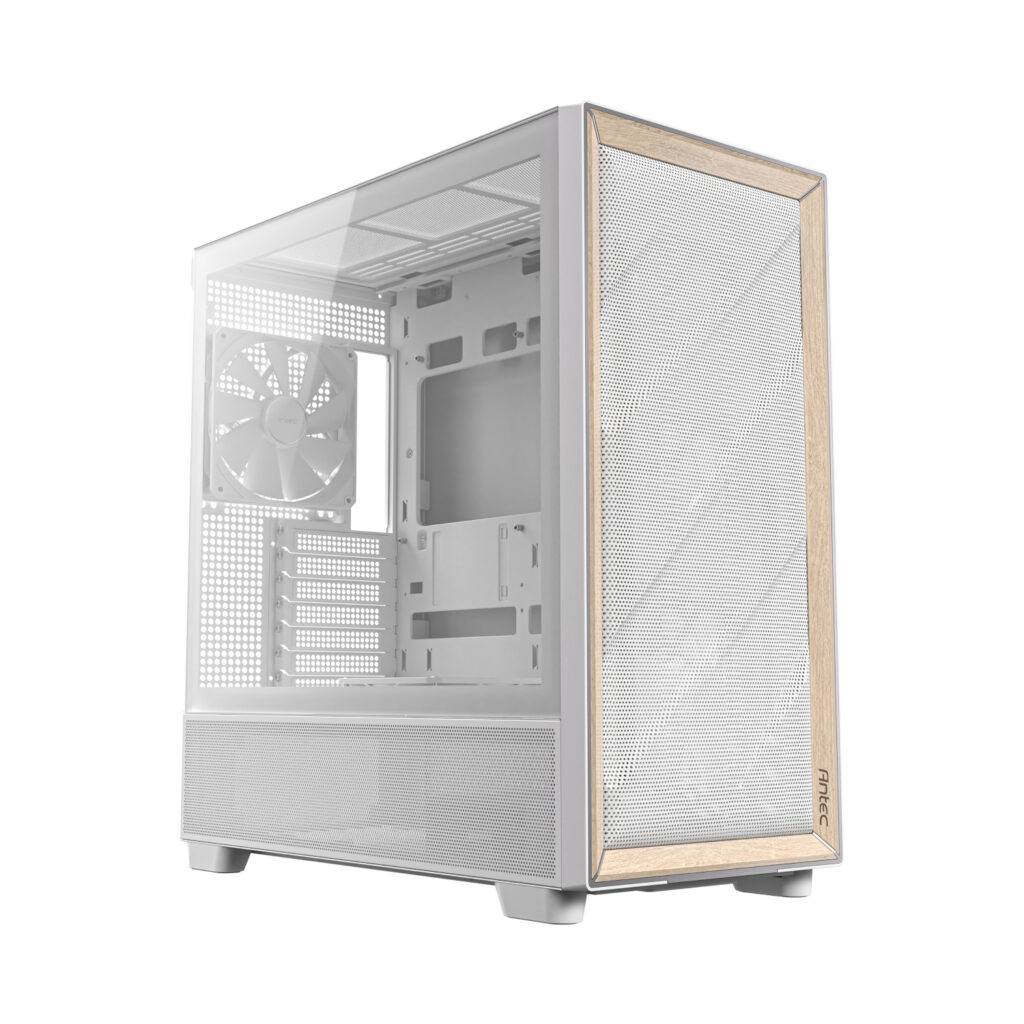 Antec FLUX Mid-Tower E-ATX Gaming Chassis Wood Front Panel - White - Image 4