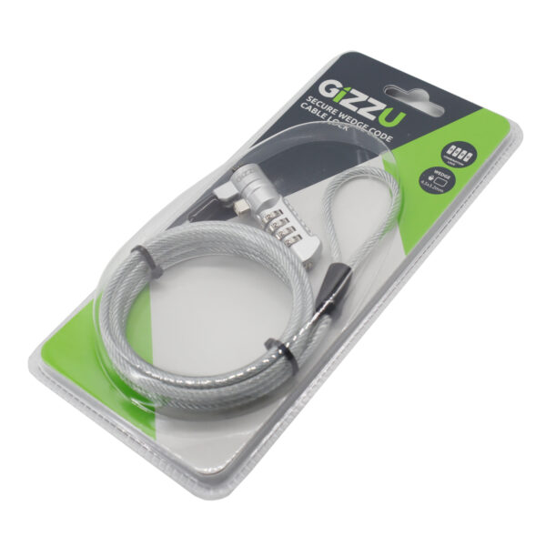 Gizzu Secure Wedge Code Cable Lock 1.8m - Syntech