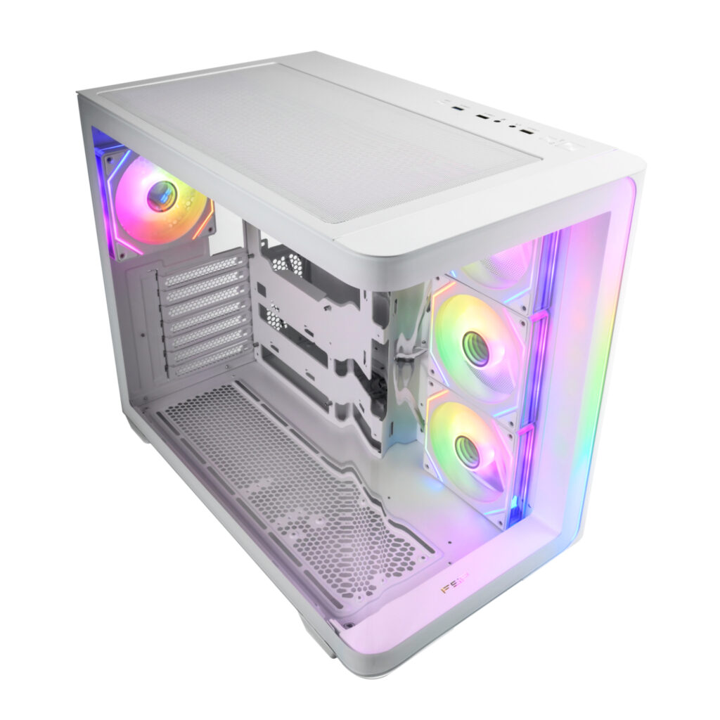 FSP M580 ARGB ATX Mid Tower Gaming Chassis - White - Image 4